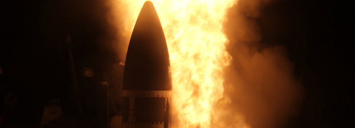 PACIFIC OCEAN (Nov. 16, 2020) - An SM-3 Block IIA is launched from USS John Finn (DDG 113), an Aegis Ballistic Missile Defense System-equipped guided-missile destroyer, as part of Flight Test Aegis Weapons System-44 (FTM-44). FTM-44 is a developmental test satisfying a Congressional mandate to evaluate the feasibility of the SM-3 Block IIA missile's capability to defeat an ICBM threat. The SM-3 Block IIA was originally designed and built for the Intermediate-range Ballistic Missile threat set. 