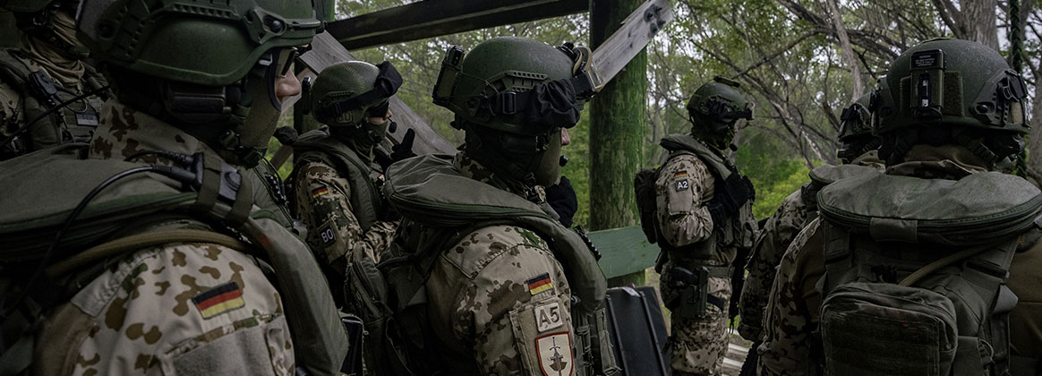 WAHIAWA, Hawaii (July 5, 2022) German Maritime Interdiction Operations Company operators prepare to conduct fast rope training during Rim of the Pacific (RIMPAC) 2022. Twenty-six nations, 38 ships, four submarines, more than 170 aircraft and 25,000 personnel are participating in RIMPAC from June 29 to Aug. 4 in and around the Hawaiian Islands and Southern California. The world's largest international maritime exercise, RIMPAC provides a unique training opportunity while fostering and sustaining cooperative relationships among participants critical to ensuring the safety of sea lanes and security on the world's oceans. RIMPAC 2022 is the 28th exercise in the series that began in 1971.