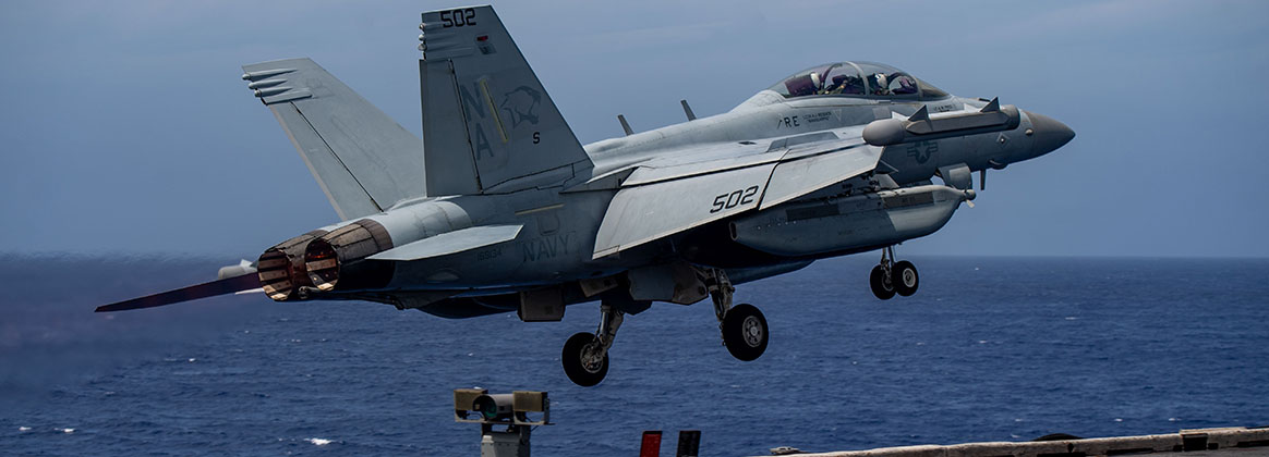 PACIFIC OCEAN (May 29, 2023) - An E/A-18G Growler from the “Cougars” of Electronic Attack Squadron (VAQ) 139 launches from the flight deck of the aircraft carrier USS Nimitz (CVN 68). Nimitz is in U.S. 7th Fleet conducting routine operations. 7th Fleet is the U.S. Navy's largest forward-deployed numbered fleet, and routinely interacts and operates with allies and partners in preserving a free and open Indo-Pacific region. 