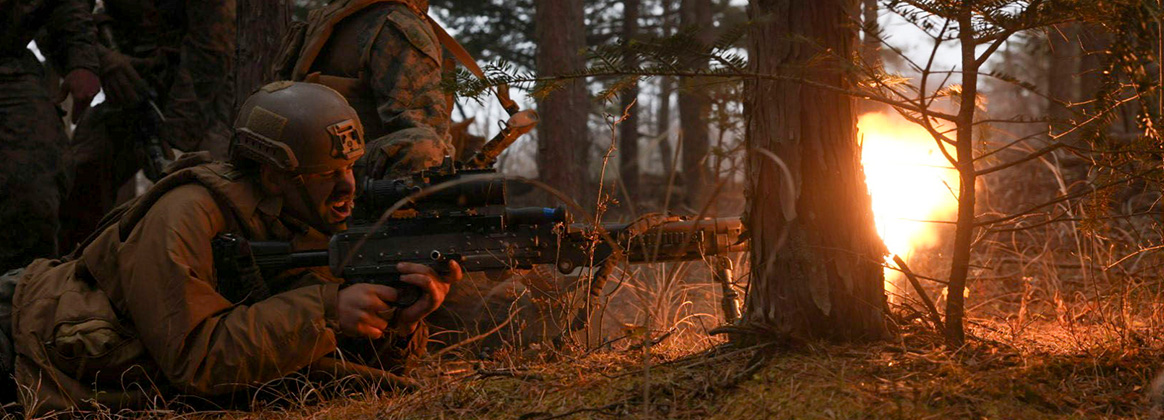 231205-M-EJ408-1001 COMBINED ARMS TRAINING CENTER CAMP FUJI, Japan (Dec. 5, 2023) U.S. Marine Lance Cpl. Michael Bergamo fires an M240B machine gun with blank rounds during Stand-in Force Exercise 24 at Combined Arms Training Center Camp Fuji, Japan, Dec. 5, 2023. SIFEX 24 is a division-level exercise involving all elements of the Marine Air-Ground Task Force focused on strengthening multi-domain awareness, maneuver, and fires across a distributed maritime environment. This exercise serves as a rehearsal for rapidly projecting combat power in defense of allies and partners in the region. Bergamo, a native of Dexter, Michigan, is an antitank missile gunner with 2d Battalion, 2d Marines. 2/2 is forward deployed in the Indo-Pacific under 4th Marine Regiment, 3d Marine Division as part of the Unit Deployment Program. (U.S. Marine Corps photo by Cpl. Michael Taggart)